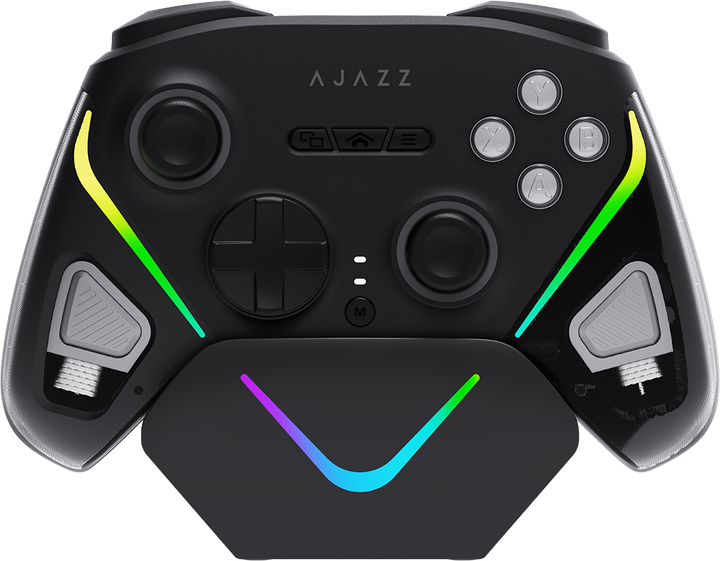 Бездротовий геймпад із зарядною станцією Ajazz GP100S 2.4G/BT/USB Switch/PC/iOS/Android RGB Black (GP100S-B) - Фото 1 Бездротовий геймпад із зарядною станцією Ajazz GP100S 2.4G/BT/USB Switch/PC/iOS/Android RGB Black (GP100S-B) - зображення 1