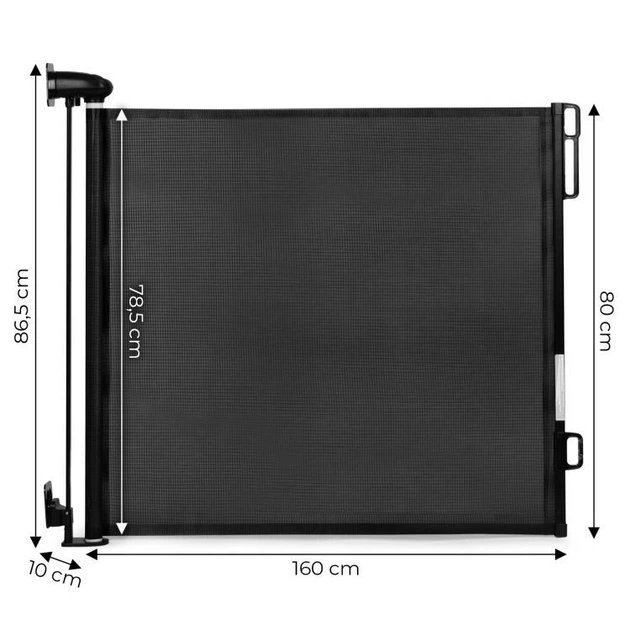 Захисний бар'єр EcoToys ролета для сходів та дверей 160 см Чорний (SG025-BC) - зображення 5