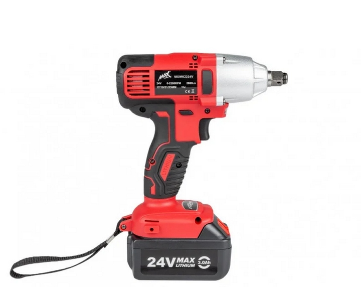 Гайковерт акумуляторний MAX RED MA752 ударний 24 В з 2 акумуляторами чорний з червоним - зображення 5