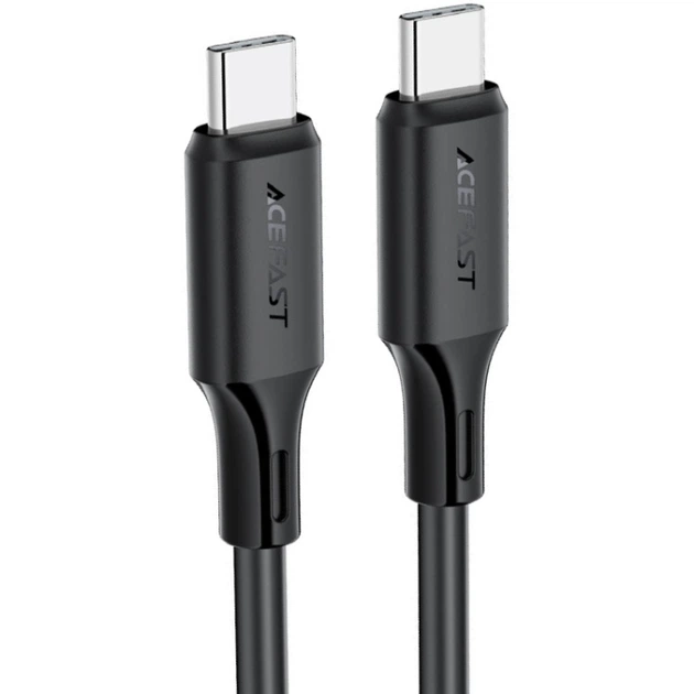 Кабель Acefast C17-03 USB 2.0 Type-C M-M 1.2м 3A 60W silicone Black (6974316284161) - Фото 1 Кабель Acefast C17-03 USB 2.0 Type-C M-M 1.2м 3A 60W silicone Black (6974316284161) - изображение 1