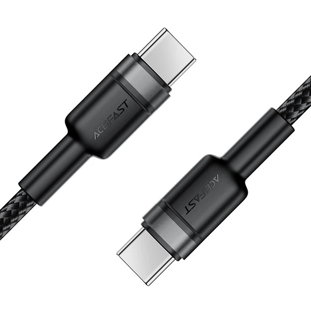 Кабель Acefast C22-03 USB 2.0 Type-C M-M 1.2м 60W aluminum alloy Black (6974316285137) - Фото 2 Кабель Acefast C22-03 USB 2.0 Type-C M-M 1.2м 60W aluminum alloy Black (6974316285137) - изображение 2