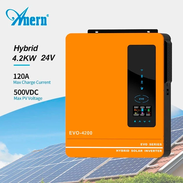 Гібридний інвертор Anern AN-SCI-EVO-4200, 24 В, 4200 Вт (безперебійник, UPS, ДБЖ) зарядка 100А - зображення 5