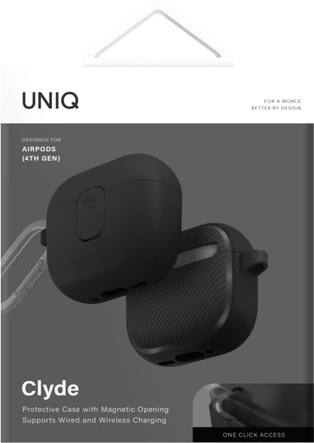Чехол Uniq Clyde для AirPods 4 Lock Case Черный Uniq-AIRPODS(2024)-CLYCHRDGRY (8886463693193) - Фото 5 Чехол Uniq Clyde для AirPods 4 Lock Case Черный Uniq-AIRPODS(2024)-CLYCHRDGRY (8886463693193) - изображение 5