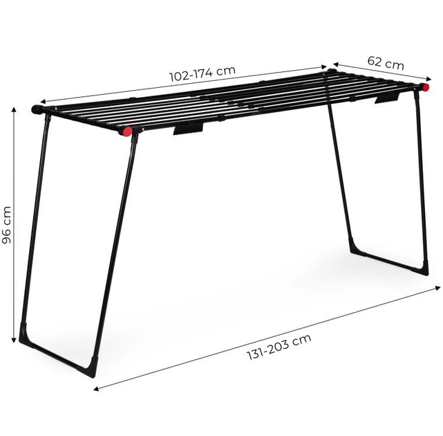 Сушарка для одягу Modern Home BJ-1928 стояча розсувна Чорна (5905817009381) - зображення 5