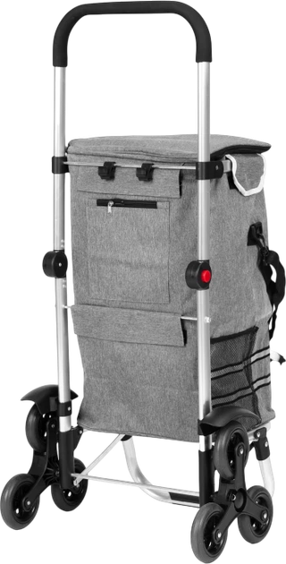 Wózek na zakupy ModernHome by Multistore składany z kieszenią termiczną 30 l Szary (PGJSFC023-GY) - obraz 5