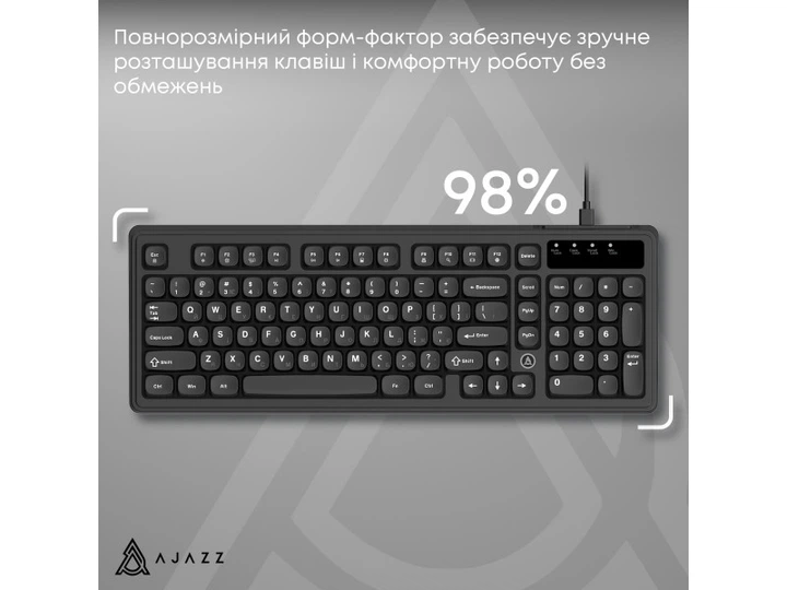 Клавіатура Ajazz AF98 Black USB-C Black (AF98-B) - изображение 7