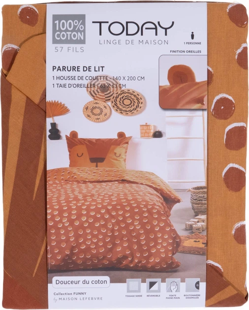 Комплект постільної білизни для дітей Today Magic Jungle Лев 140 x 200 см (3574641208288) - зображення 2