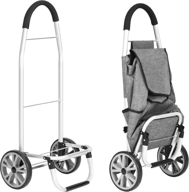 Wózek na zakupy ModernHome by Multistore z dużymi kołami 33 l Szary (PGJSFC020-GY) - obraz 7