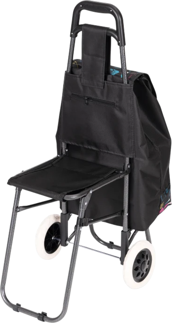 Wózek na zakupy ModernHome by Multistore ze składanym siedzeniem 30 l Czarny (PGJSFC021-BC) - obraz 2