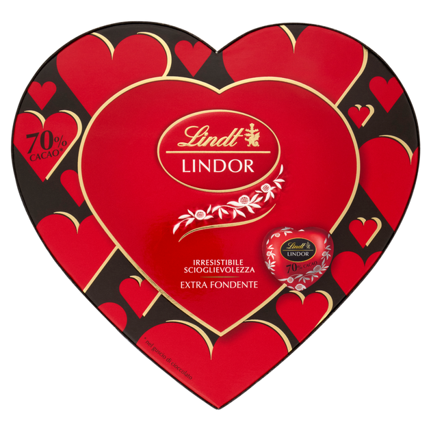 Коробка цукерок Lindt Lindor Серця 70% cacao - Фото 2 Коробка цукерок Lindt Lindor Серця 70% cacao - зображення 2