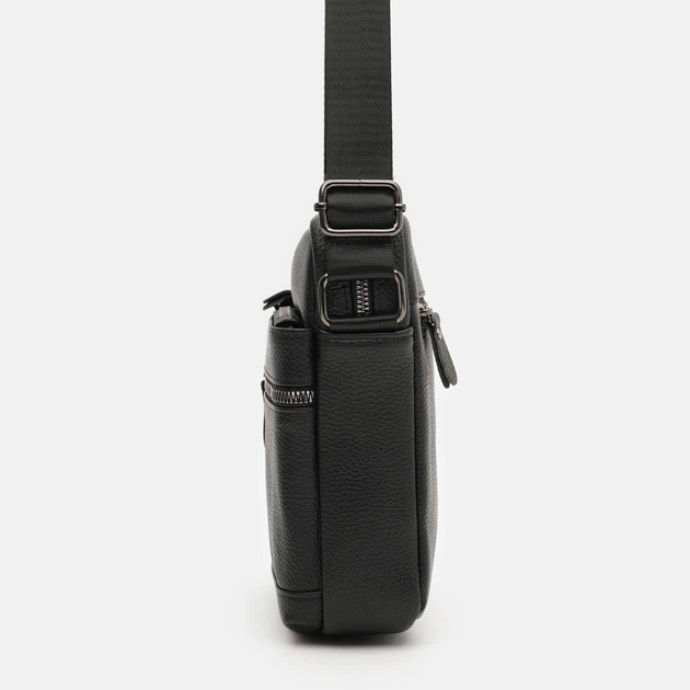 Сумка планшет через плечо мужская из натуральной кожи Laras K108817bl Черная (ROZ6501064357) - изображение 4