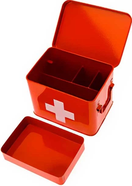 Аптечка Present Time металева з перегородками червона 21.5 x 15.5 x 16 см (8714302274596) - зображення 2