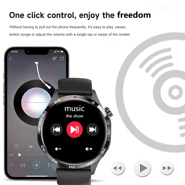 Смарт годинник ERUN P15 PRO Black, нова версія, розумний годинник, з тим самим циферблатом, що й GT6 PRO, - Уценка - изображение 5
