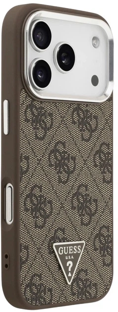 Панель Guess 4G Triangle Logo MagSafe для Apple iPhone 17 Pro Brown (3666339517618) - зображення 4