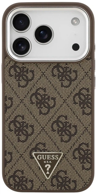 Etui plecki Guess 4G Triangle Logo MagSafe do Apple iPhone 17 Pro Max Brown (3666339517625) - obraz 3