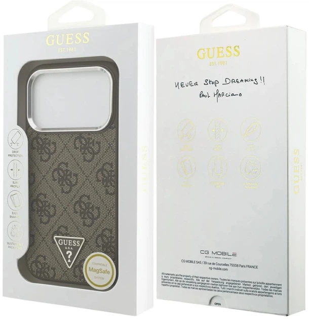 Etui plecki Guess 4G Triangle Logo MagSafe do Apple iPhone 17 Pro Max Brown (3666339517625) - obraz 8