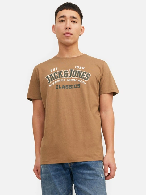 Футболка чоловіча коричневий Jack&Jones S - Фото 1 Футболка чоловіча коричневий Jack&Jones S - изображение 1