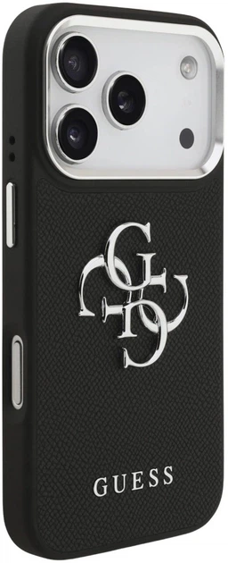 Etui plecki Guess Grained Big 4G Classic Logo do Apple iPhone 17 Pro Max Black (3666339518103) - obraz 4