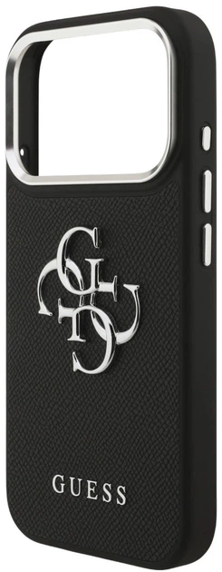 Etui plecki Guess Grained Big 4G Classic Logo do Apple iPhone 17 Pro Max Black (3666339518103) - obraz 5