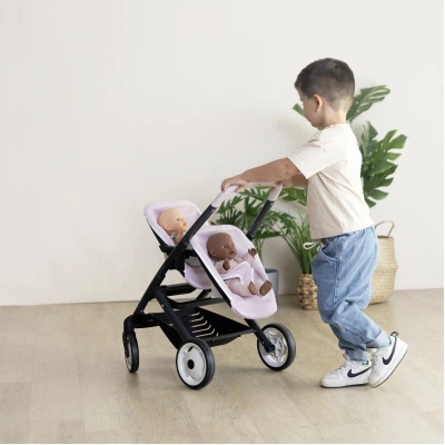 Коляска для ляльок Smoby для двійнят Maxi-Cosi Рожева перлина, 54 х 38, 5 х 64 см, 3+ (7600253221) - Фото 4 Коляска для ляльок Smoby для двійнят Maxi-Cosi Рожева перлина, 54 х 38, 5 х 64 см, 3+ (7600253221) - зображення 4