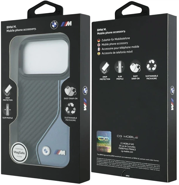 Чохол BMW M Carbon Logo MagSafe для Apple iPhone 17 Pro Blue (3666339482947) - зображення 8