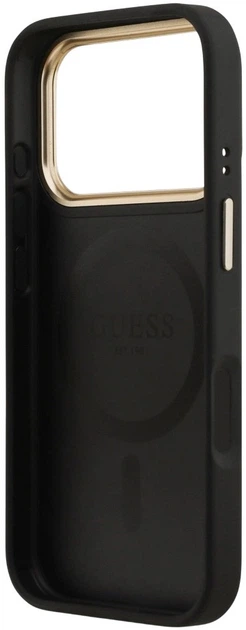 Панель Guess Peony Hot Stamp MagSafe для Apple iPhone 17 Pro Black (3666339519698) - зображення 6