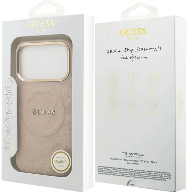 Панель Guess Peony Hot Stamp MagSafe для Apple iPhone 17 Pro Pink (3666339519858) - зображення 8