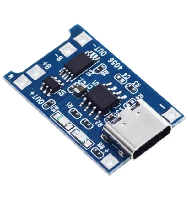 Зарядная плата TP4056 для Li-Ion батарей от USB Type-C с защитой модуль зарядки для аккумуляторных батареек 4.35-6V 1А (0433) - изображение 3