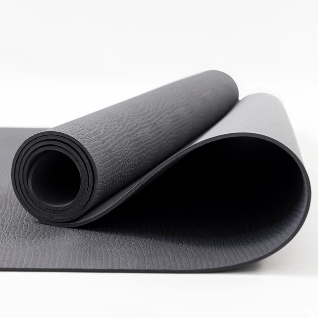 Килимок для йоги та фітнесу EVA 4мм OSPORT Yoga Pro (йога мат, каремат спортивний, гімнастичний килимок для тренувань) + ручка для перенесення (OF-0340) Сірий - зображення 4
