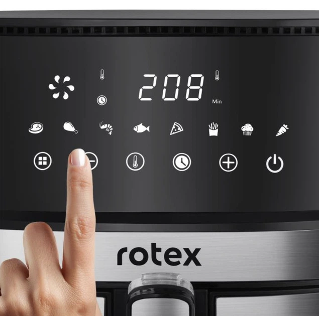 Мультипіч-фрітюрниця Rotex ROM770-XL UP&DownFry 7.5л антипригарне покриття 8 програм 2000 Вт Чорний - зображення 4