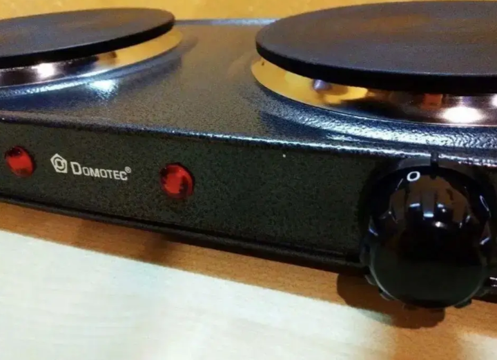 Електроплита Domotec MS-5822 — дискова настільна плита на 2 конфорки, 2000 Вт - зображення 4