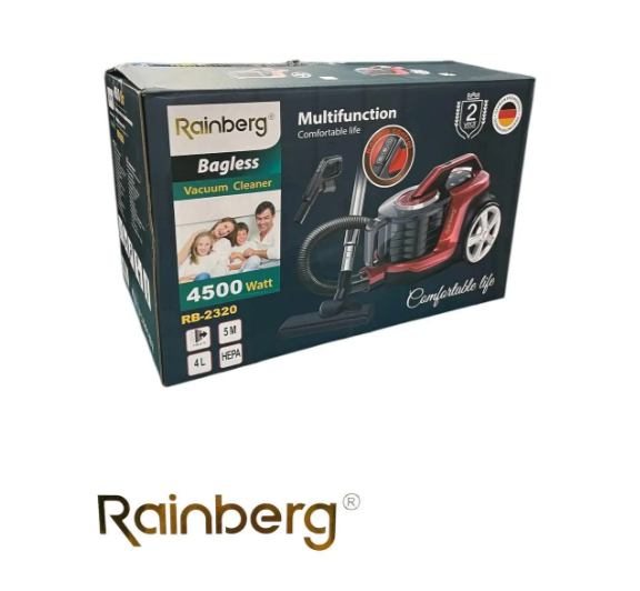 Пылесос ручной Rainberg RB-2320 пылесос с колбой Красный 4500 Вт - Фото 4 Пылесос ручной Rainberg RB-2320 пылесос с колбой Красный 4500 Вт - изображение 4
