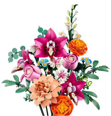 Конструктор Pretty Pink Flower Bouquet Ботанический букет розовый совместимый блочный - изображение 2