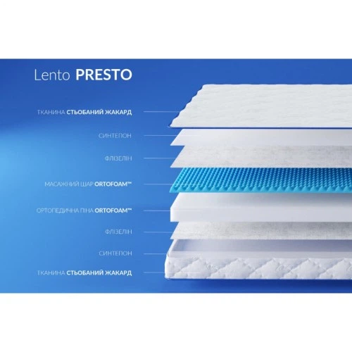 Матрас Highfoam Lento Presto, ортопедический, двусторонний 160х200 см (4820001263008) Highfoam 4820001263008 925144 - Фото 2 Матрас Highfoam Lento Presto, ортопедический, двусторонний 160х200 см (4820001263008) Highfoam 4820001263008 925144 - изображение 2