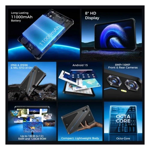 Планшет OUKITEL RT3 plus 8" 4/128GB NFC LTE Black (6941749808516) OUKITEL 6941749808516 913804 - изображение 4