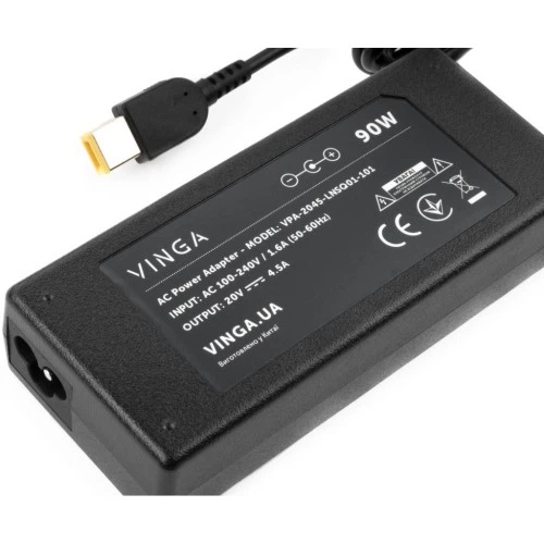 Блок питания к ноутбуку Vinga Lenovo 90W 20V 4.5A square (VPA-2045-LNSQ01-101) Vinga VPA-2045-LNSQ01-101 908040 - изображение 3
