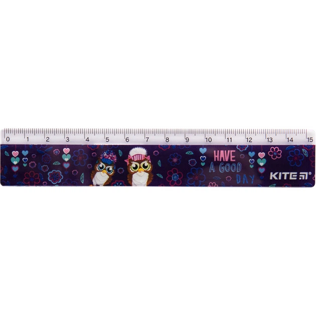 Лінійка пласт. 15см "Kite" №К19-090-3 Owls(100) - зображення 4