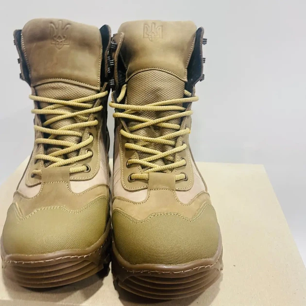 Берцы военные Bistfor, демисезонные, кожаные мембрана GORE-TEX мужские ботинки водонепроницаемые, 43 размер, койот - изображение 3