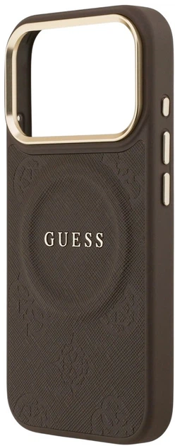 Панель Guess Peony Hot Stamp MagSafe для Apple iPhone 17 Pro Brown (3666339520014) - зображення 5