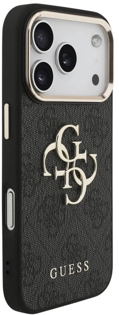 Панель Guess 4G Big 4G Classic Logo для Apple iPhone 17 Pro Black-Gold (3666339521615) - зображення 4