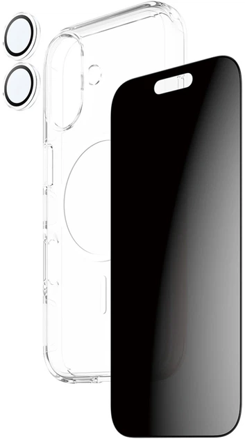 Szkło hartowane CARE by PanzerGlass Flagship Privacy 3 in 1 do Apple iPhone 17 etui + szkło hartowane + szkło do obiektywów (5715685027413) - obraz 4