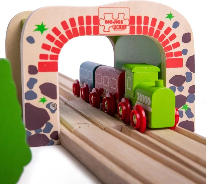 Туннель Bigjigs дерев'яний подвійний 2999117 (691621091722) - зображення 4