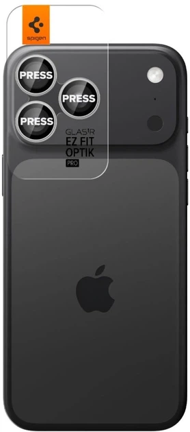 Szkło hartowane Spigen Optik Pro GLAS.TR ”EZ FIT” 2-pack do Apple iPhone 17 Pro / 17 Pro Max Silver (8800283312577) - obraz 2
