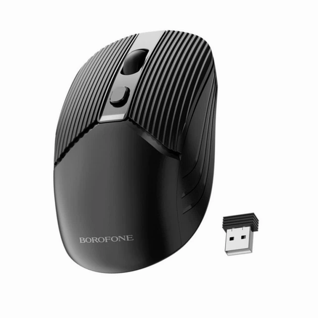 Беспроводная мышь Borofone BG5 черная для работы и учебы с высокой точностью и эргономичным дизайном - Фото 5 Беспроводная мышь Borofone BG5 черная для работы и учебы с высокой точностью и эргономичным дизайном - изображение 5