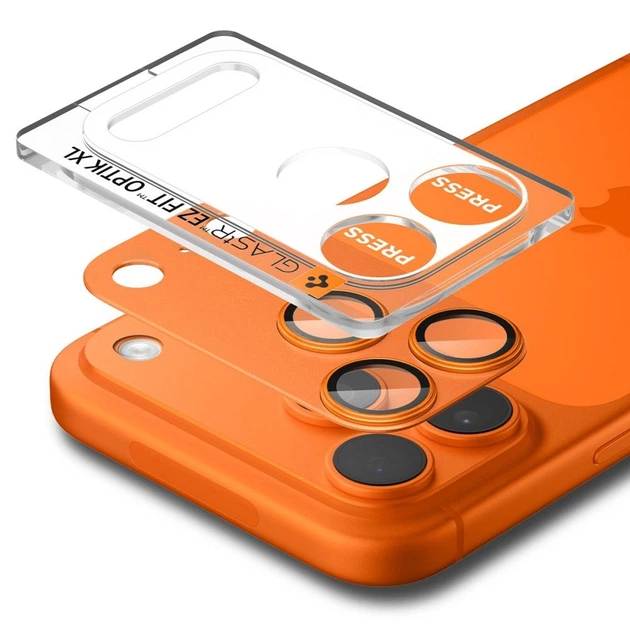 Szkło hartowane Spigen Optik Pro XL do Apple iPhone 17 Pro Max Orange (8800283317824) - obraz 4