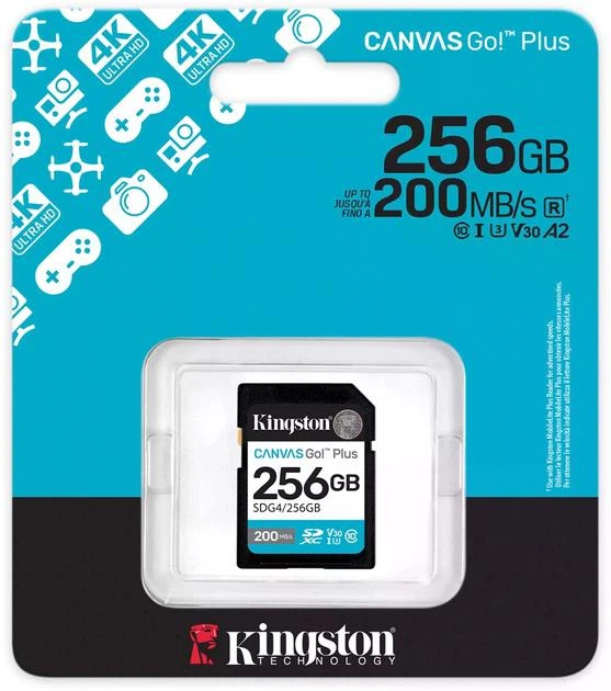 Карта пам'яті Kingston Canvas Go! Plus SDXC 256GB UHS-I U3 V30 (SDG4/256GB) - изображение 3