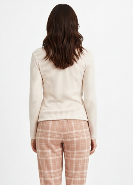 Пижамный лонгслив Primark Flannel Pyjama XS Верх пижамы для дома и сна Бежевый (8917) - изображение 4