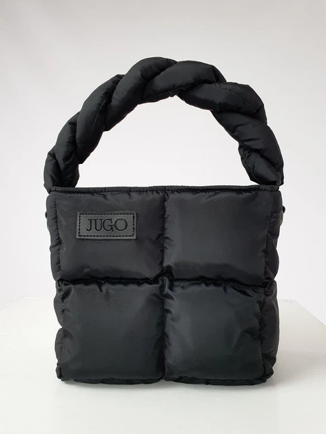 Сумка женская - дутая пуховик шопер JUGO, puffer №1 из плащевки Черный - Фото 7 Сумка женская - дутая пуховик шопер JUGO, puffer №1 из плащевки Черный - изображение 7