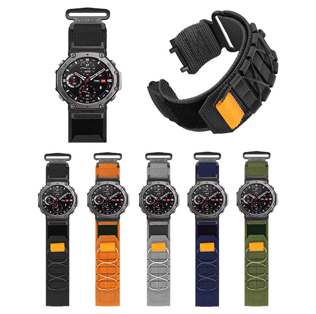 Тактичний нейлоновий ремінець для Amazfit T-Rex 3 (22 мм) з липучкою MOLLE, Помаранчевий - зображення 5