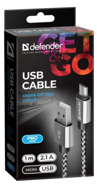 Кабель DEFENDER USB08-03T PRO USB to Micro USB 1 м Белый (87803) - изображение 3